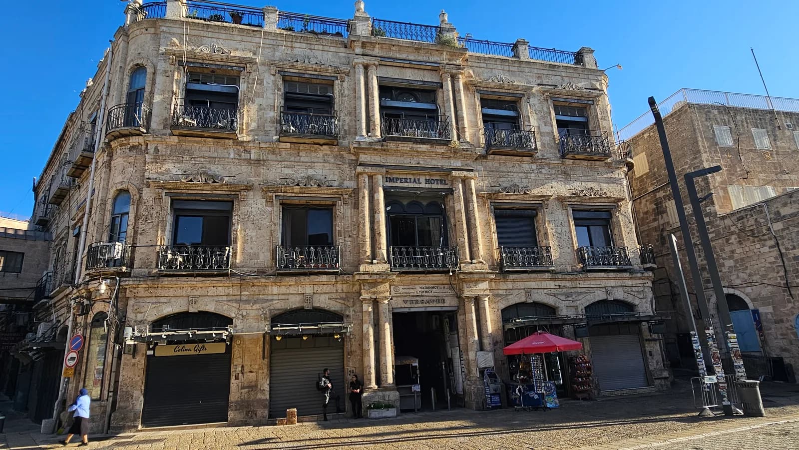 The Imperial Hotel — the historic building on Omar Ibn al-Khattab Square